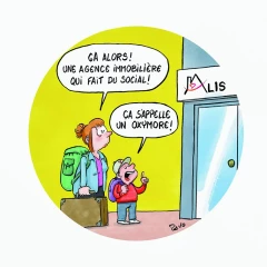 caricature de l'agence immobilière sociale ALIS